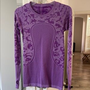 Lululemon Athletica Purple Ribbed Fitted Bodysuit